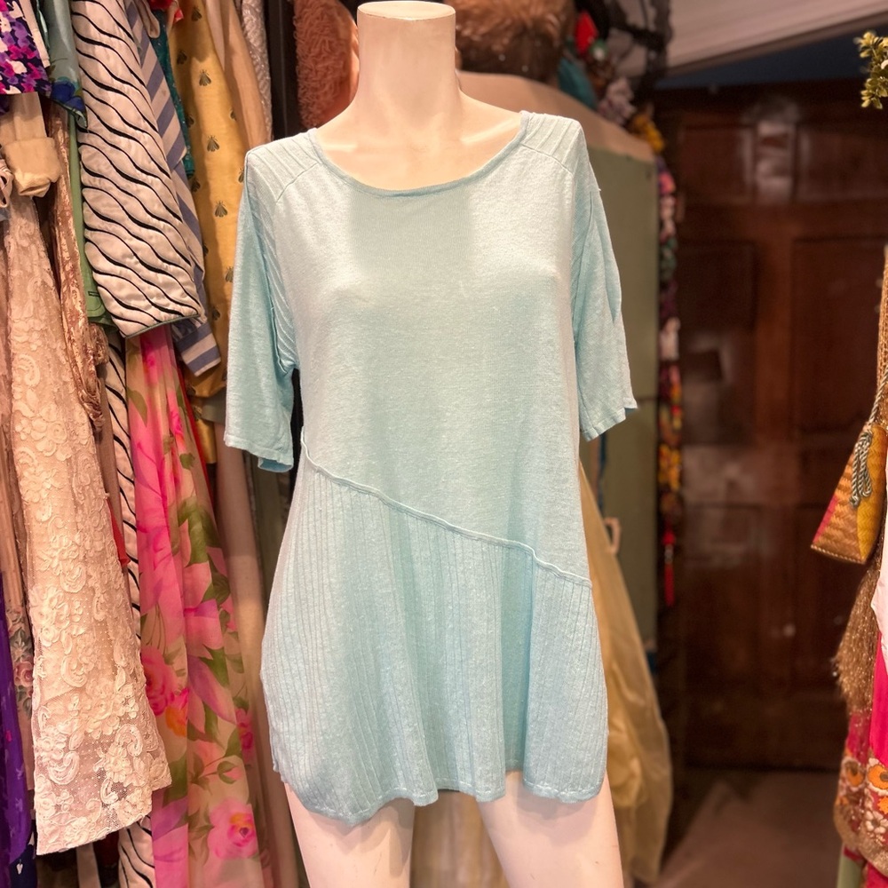 Tiffany Blue Knit T-shirt Top